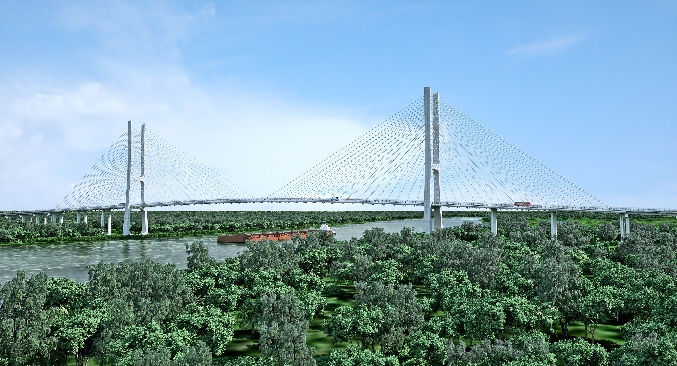 La elevación en el vano central del Puente de la Bioceánica permite la
