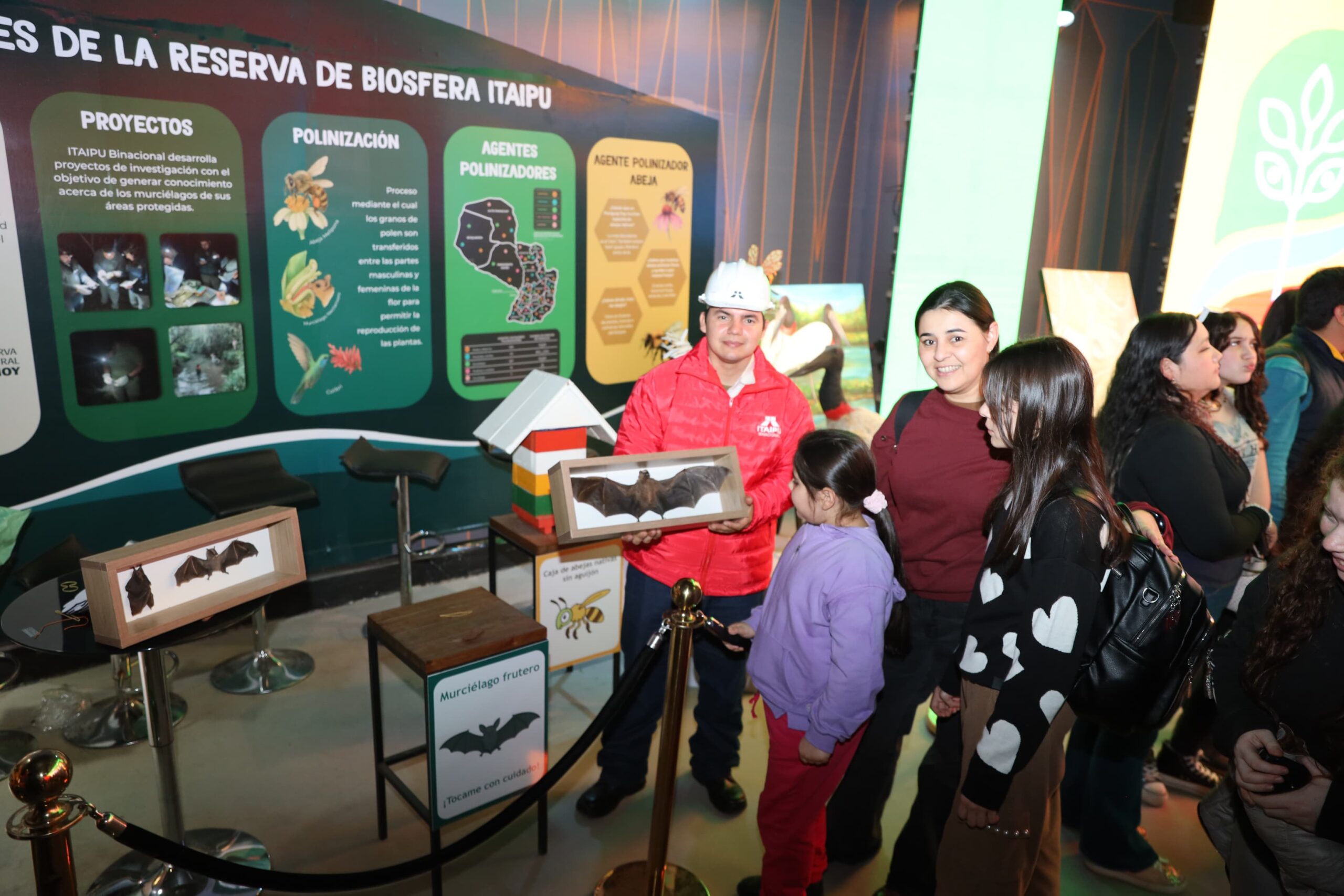 Binacional expone sobre la importancia de los murciélagos y las abejas nativas en el stand de la Expo